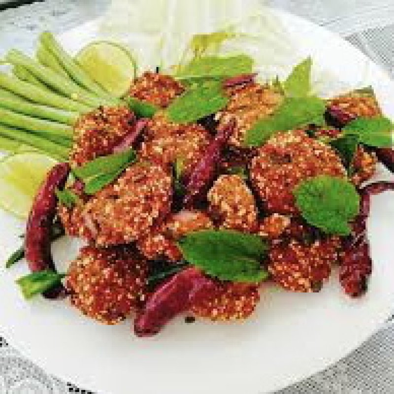 ลาบหมูทอด